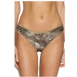NWOT Becca Leopard Purfection Ribbed Hipster Bikini Bottom 124307 Small